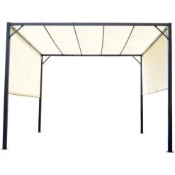Outsunny Pergola Rétractable Dim. 3L X 3l X 2,3H M Structure Acier époxy Anticorrosion Noir Toile Polyester Haute Densité Crème - Crème 11 Outsunny Pergola Rétractable Dim. 3L X 3l X 2,3H M Structure Acier époxy Anticorrosion Noir Toile Polyester Haute Densité Crème - Crème -Pergola Soldes 54817252 5
