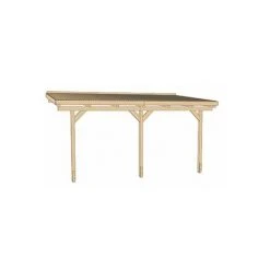 Pergola Carport Adossée WEKA 671 T3 - Naturel -Pergola Soldes 54892736 2