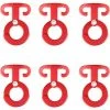 LANGRAY Lot De 6 Crochets En Aluminium Multifonctionnel Crochets De Tente En T Tendeur De Tente Crochets De Corde Léger Pour Tente Bâche Camping Randonnée Rouge