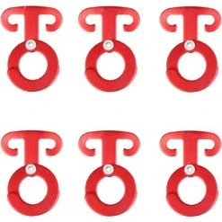 LANGRAY Lot De 6 Crochets En Aluminium Multifonctionnel Crochets De Tente En T Tendeur De Tente Crochets De Corde Léger Pour Tente Bâche Camping Randonnée Rouge