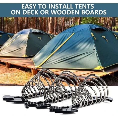 LANGRAY 10pcs Tendeurs De Corde De Tente En Alliage D'aluminium Réglable, Piquets D'ancrage En Forme De Poisson Avec Mousqueton Pour Tente De Camping Avec Boucle à Ressort, Boucle De Corde à Vent Noir 6 LANGRAY 10pcs Tendeurs De Corde De Tente En Alliage D'aluminium Réglable, Piquets D'ancrage En Forme De Poisson Avec Mousqueton Pour Tente De Camping Avec Boucle à Ressort, Boucle De Corde à Vent Noir – Image 4