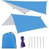 BARES Bâche De Camping Imperméable Légère Et Résistante Aux UV De 300 X 300 Cm Avec Cordes Et Piquets