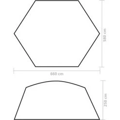 TALKEACH 660x580x250 Cm Tente De Piscine Tissu Gris -Pergola Soldes 55071575 3