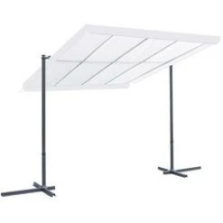 TALKEACH 350x253x196 Cm Tonnelle Avec Toit Coulissant Inclinable Crème