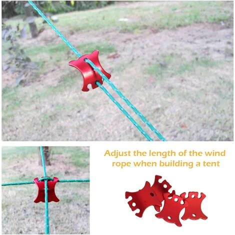 ZHUOXUAN Tendeur De Corde En Alliage D'Aluminium Camping Tendeur Crochet Ajusteur De Corde Durable Antidérapant Tente Bâche Randonnée Camping (12pcs) 5 ZHUOXUAN Tendeur De Corde En Alliage D'Aluminium Camping Tendeur Crochet Ajusteur De Corde Durable Antidérapant Tente Bâche Randonnée Camping (12pcs) – Image 3