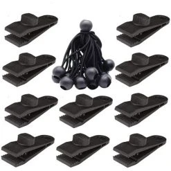 SUPERMARKET 10 Sets Clip De Bâche Tente Pince Bâche Auvents Clip Auvents Pince Tendeur Corde Élastique Élastique Pour Bâche Ball Bungee Corde Pour Tentes, Couvertures, Auvents, Bannières, Navigation De Plaisance,Superma,noir