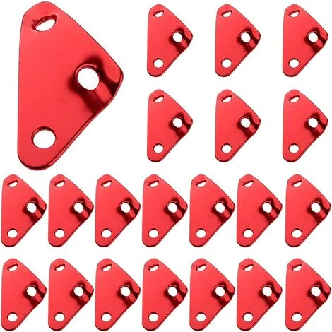 ENLENK Tendeur De Corde Camping, 20 Pieces 3 Trous Alliage D’Aluminium Ajusteur De Corde Tendeur D'Alliage Pour Tente Camping Bâche Randonnée, 45 X 25 X 2,3 Mm, (Rouge) 3 ENLENK Tendeur De Corde Camping, 20 Pieces 3 Trous Alliage D’Aluminium Ajusteur De Corde Tendeur D'Alliage Pour Tente Camping Bâche Randonnée, 45 X 25 X 2,3 Mm, (Rouge)