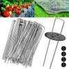 ENLENK Piquets De Jardin, Piquets De Fixation De Jardin, Piquets De Fixation Tente 2,5 Mm D'épaisseur, 15 Cm/2,5 Cm, Pour Fixer Le Tissu De Mauvaises Herbes, Les Feuilles De Sol (50 PCS /4 Rondelle) -Pergola Soldes 55285151 1