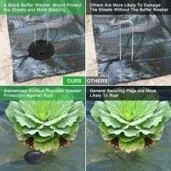 ENLENK Piquets De Jardin, Piquets De Fixation De Jardin, Piquets De Fixation Tente 2,5 Mm D'épaisseur, 15 Cm/2,5 Cm, Pour Fixer Le Tissu De Mauvaises Herbes, Les Feuilles De Sol (50 PCS /4 Rondelle) -Pergola Soldes 55285151 4