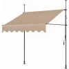 Gizcam 300 X 120 Cm Auvent Balcon, Store Balcon Imperméable Avec Manivelle, Sans Perçage, Résistant Aux UV Réglable En Hauteur, En Métal Et Polyester, Kaki -Pergola Soldes 55298822 1