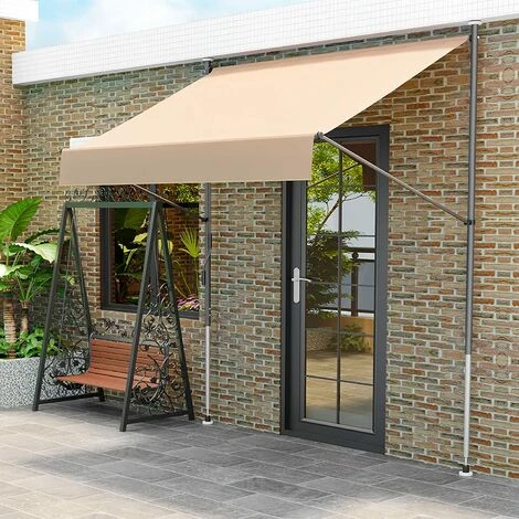 Gizcam Auvent Rétractable, Store Balcon En Métal Et Polyester, Résistant Aux UV Et à L'eau, Hauteur Réglable, Avec Manivelle, Sans Perçage, 300 X 150 Cm, Kaki 3 Gizcam Auvent Rétractable, Store Balcon En Métal Et Polyester, Résistant Aux UV Et à L'eau, Hauteur Réglable, Avec Manivelle, Sans Perçage, 300 X 150 Cm, Kaki