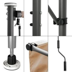 Gizcam Auvent Rétractable, Store Balcon En Métal Et Polyester, Résistant Aux UV Et à L'eau, Hauteur Réglable, Avec Manivelle, Sans Perçage, 300 X 150 Cm, Kaki 10 Gizcam Auvent Rétractable, Store Balcon En Métal Et Polyester, Résistant Aux UV Et à L'eau, Hauteur Réglable, Avec Manivelle, Sans Perçage, 300 X 150 Cm, Kaki -Pergola Soldes 55298869 4