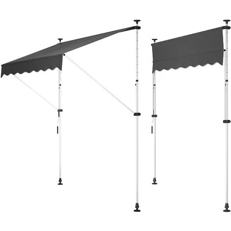 Dripex Store Banne Manuel Rétractable 250 X 120 Cm, Auvent De Terasse Hauteur Et Inclinaison Réglable Sans Perçage Imperméable Résistant UV En Polyester Pour Balcon Jardin Terrasse Patio 4 Dripex Store Banne Manuel Rétractable 250 X 120 Cm, Auvent De Terasse Hauteur Et Inclinaison Réglable Sans Perçage Imperméable Résistant UV En Polyester Pour Balcon Jardin Terrasse Patio – Image 2