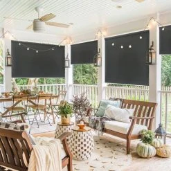 VINGO Store Vertical 140 X 240 Cm , Store Vertical Résistant Aux UV, Protection Contre Le Vent Et Brise-vue, Anthracite -Pergola Soldes 55433496 4