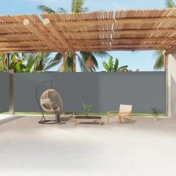 VidaXL Auvent Latéral Rétractable Anthracite 220x1200 Cm - Anthracite