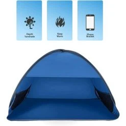 BEARSU Tente De Plage Pop Up - Petit Sun Shelters Instantané - Face Pop Up - Baldaquin - Anti-UV - Tente Automatique Pour Extérieur, Plage, Camping, Pêche, Randonnée -Pergola Soldes 55532718 3