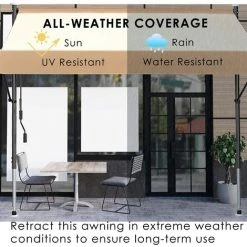 Homfa Auvent Balcon, 200 X 150 Cm Store Balcon Imperméable Avec Manivelle, Sans Perçage, Résistant Aux UV Réglable En Hauteur, En Métal Et Polyester, Kaki 8 Homfa Auvent Balcon, 200 X 150 Cm Store Balcon Imperméable Avec Manivelle, Sans Perçage, Résistant Aux UV Réglable En Hauteur, En Métal Et Polyester, Kaki -Pergola Soldes 55578189 2