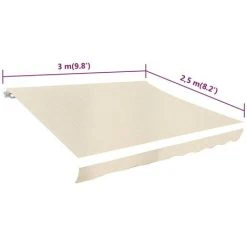 INLIFE Toile D'auvent De Rechange Store Banne Crème En Polyester Haute Densité 3 X 2,5 M (cadre Non Inclus) 9 INLIFE Toile D'auvent De Rechange Store Banne Crème En Polyester Haute Densité 3 X 2,5 M (cadre Non Inclus) -Pergola Soldes 55639130 4