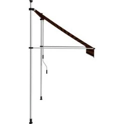 INLIFE Auvent Manuel Rétractable 200 Cm Orange Et Marron -Pergola Soldes 55641312 3