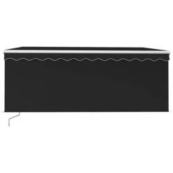 INLIFE Auvent Manuel Rétractable Avec Store Et LED 3x2,5 M Anthracite -Pergola Soldes 55641615 3