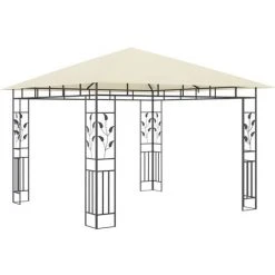 INLIFE Tonnelle Avec Moustiquaire Et Lumières LED 3x3x2,73 M Crème 11 INLIFE Tonnelle Avec Moustiquaire Et Lumières LED 3x3x2,73 M Crème -Pergola Soldes 55641623 5