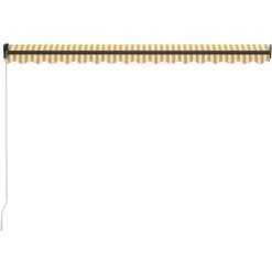 INLIFE Auvent Manuel Rétractable Avec LED 400x300 Cm Jaune Et Blanc 10 INLIFE Auvent Manuel Rétractable Avec LED 400x300 Cm Jaune Et Blanc -Pergola Soldes 55641757 4