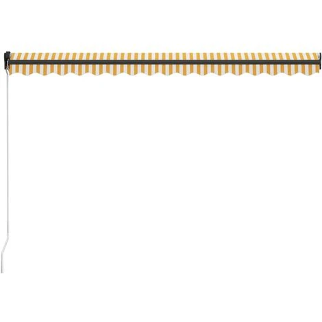 INLIFE Auvent Manuel Rétractable Avec LED 400x300 Cm Jaune Et Blanc 6 INLIFE Auvent Manuel Rétractable Avec LED 400x300 Cm Jaune Et Blanc – Image 4