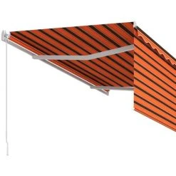 INLIFE Auvent Rétractable Manuel Avec Store 3x2,5 M Orange Et Marron -Pergola Soldes 55641973 3