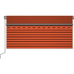 INLIFE Auvent Rétractable Manuel Store Et LED 3x2,5 M Orange Et Marron -Pergola Soldes 55642034 3