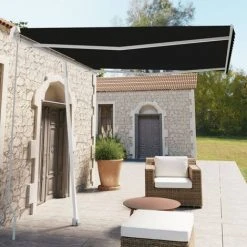 INLIFE Auvent Manuel Rétractable Sur Pied 300x250 Cm Anthracite -Pergola Soldes 55642073 2
