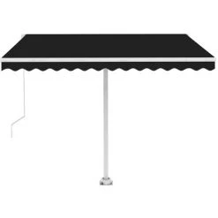 INLIFE Auvent Manuel Rétractable Sur Pied 300x250 Cm Anthracite -Pergola Soldes 55642073 5