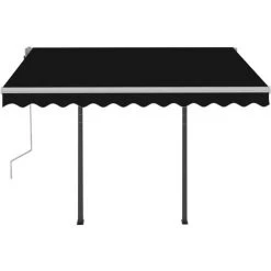 INLIFE Auvent Manuel Rétractable Avec LED 3x2,5 M Anthracite -Pergola Soldes 55642274 5