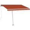 INLIFE Auvent Manuel Rétractable Avec LED 300x250 Cm Orange Et Marron -Pergola Soldes 55642290 1