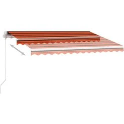 INLIFE Auvent Manuel Rétractable Avec LED 300x250 Cm Orange Et Marron -Pergola Soldes 55642290 5