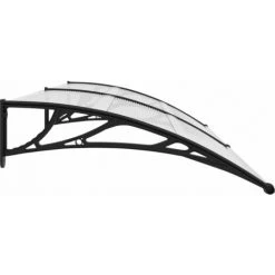 INLIFE Auvent De Porte Noir Et Transparent 240x80 Cm PC -Pergola Soldes 55642351 3
