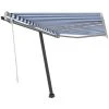INLIFE Auvent Manuel Rétractable Avec LED 300x250 Cm Bleu Et Blanc -Pergola Soldes 55642366 1