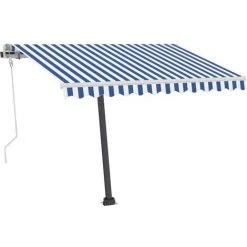 INLIFE Auvent Manuel Rétractable Avec LED 300x250 Cm Bleu Et Blanc 10 INLIFE Auvent Manuel Rétractable Avec LED 300x250 Cm Bleu Et Blanc -Pergola Soldes 55642366 4
