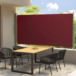 INLIFE Auvent Latéral Rétractable De Patio 160x300 Cm Rouge