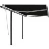 INLIFE Auvent Rétractable Automatique Et Poteaux 3x2,5 M Anthracite -Pergola Soldes 55642407 1