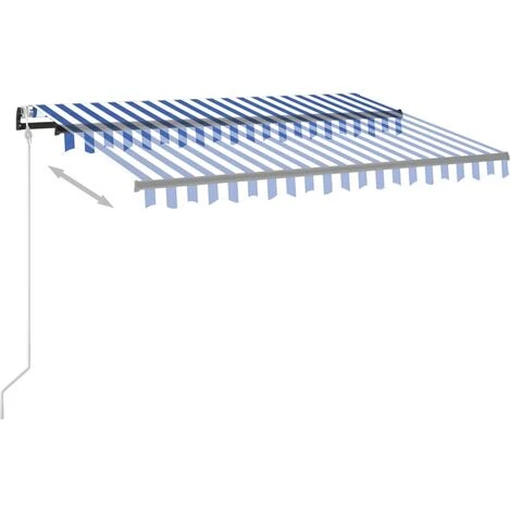 INLIFE Auvent Automatique Capteur De Vent/LED 300x250 Cm Bleu Et Blanc 5 INLIFE Auvent Automatique Capteur De Vent/LED 300x250 Cm Bleu Et Blanc – Image 3