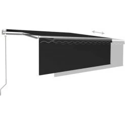 INLIFE Auvent Automatique Rétractable Avec Store 4,5x3 M Anthracite -Pergola Soldes 55642506 5