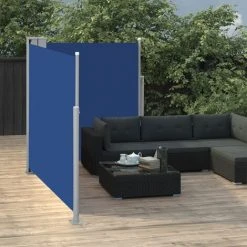 INLIFE Auvent Latéral Rétractable Bleu 140 X 600 Cm -Pergola Soldes 55643090 3
