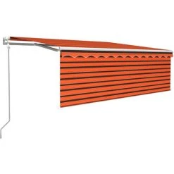 INLIFE Auvent Automatique Rétractable Et Store 4,5x3m Orange Et Marron -Pergola Soldes 55643120 2