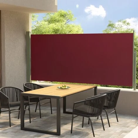 INLIFE Auvent Latéral Rétractable De Patio 140x300 Cm Rouge 3 INLIFE Auvent Latéral Rétractable De Patio 140x300 Cm Rouge