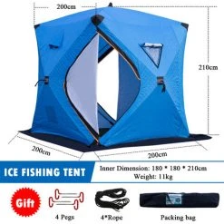SUPERSELLER Tente De Réception Et Barnum Abri De Pêche Sur Glace Portable Installation Facile Tente De Pêche D'hiver Tente De Pêche Sur Glace Imperméable Et Coupe-vent - Rouge -Pergola Soldes 55646754 5