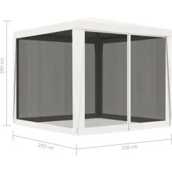GROSMONDE 2,5x2,5 M Tente De Réception 4 Parois Latérales En Maille Blanc 8 GROSMONDE 2,5x2,5 M Tente De Réception 4 Parois Latérales En Maille Blanc -Pergola Soldes 55648861 2