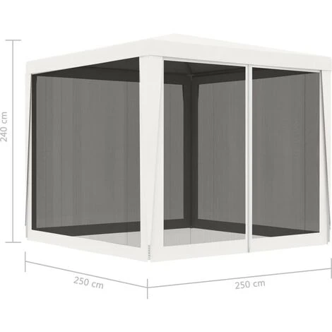 GROSMONDE 2,5x2,5 M Tente De Réception 4 Parois Latérales En Maille Blanc 4 GROSMONDE 2,5x2,5 M Tente De Réception 4 Parois Latérales En Maille Blanc – Image 2