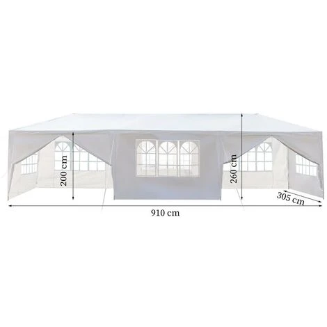 GROSMONDE Tente étanche 3 X 9 M Huits Parois Deux Portes Avec Tubes En Spirale , Blanc 4 GROSMONDE Tente étanche 3 X 9 M Huits Parois Deux Portes Avec Tubes En Spirale , Blanc – Image 2
