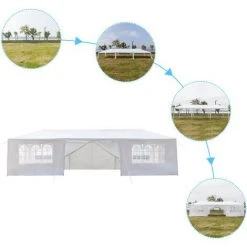 GROSMONDE Tente étanche 3 X 9 M Huits Parois Deux Portes Avec Tubes En Spirale , Blanc 11 GROSMONDE Tente étanche 3 X 9 M Huits Parois Deux Portes Avec Tubes En Spirale , Blanc -Pergola Soldes 55648867 5
