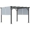 Outsunny Pergola Rétractable 3,05L X 3,05l X 2,2H M Structure Métal époxy Anticorrosion Noir Double Toile Polyester Haute Densité Gris - Gris -Pergola Soldes 55769814 1